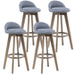Contemporary Solid Wood Barstools Indoor Bar Stool with Footrest and Low Back Smoke Gray 4 Piece Set Clearhalo 'Bar Furniture' 'Bar Stools' 'bar_stools' 'furn' 'furn_bar_stools' 'furniture_bar_stools' 'Kitchen & Dining Furniture' 'kitchen&dining_furn' 'kitchen' 'kitchen_furn' Furniture' 4653985