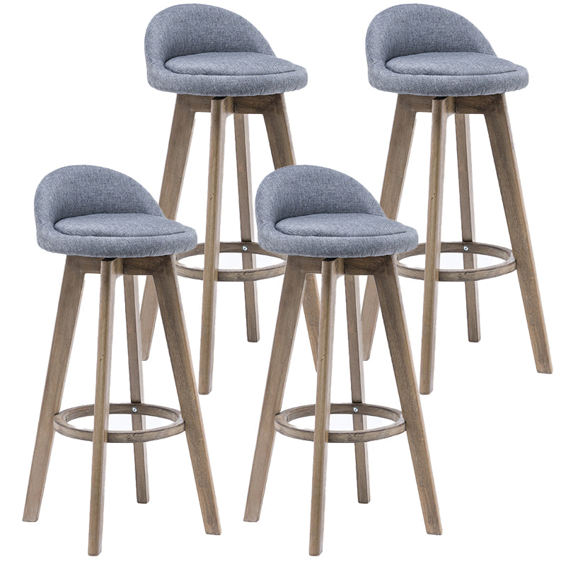 Contemporary Solid Wood Barstools Indoor Bar Stool with Footrest and Low Back Smoke Gray 4 Piece Set Clearhalo 'Bar Furniture' 'Bar Stools' 'bar_stools' 'furn' 'furn_bar_stools' 'furniture_bar_stools' 'Kitchen & Dining Furniture' 'kitchen&dining_furn' 'kitchen' 'kitchen_furn' Furniture' 4653985