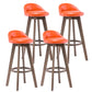 Contemporary Solid Wood Barstools Indoor Bar Stool with Footrest and Low Back White-Orange 4 Piece Set Clearhalo 'Bar Furniture' 'Bar Stools' 'bar_stools' 'furn' 'furn_bar_stools' 'furniture_bar_stools' 'Kitchen & Dining Furniture' 'kitchen&dining_furn' 'kitchen' 'kitchen_furn' Furniture' 4653986