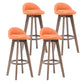 Contemporary Solid Wood Barstools Indoor Bar Stool with Footrest and Low Back Orange 4 Piece Set Clearhalo 'Bar Furniture' 'Bar Stools' 'bar_stools' 'furn' 'furn_bar_stools' 'furniture_bar_stools' 'Kitchen & Dining Furniture' 'kitchen&dining_furn' 'kitchen' 'kitchen_furn' Furniture' 4653987