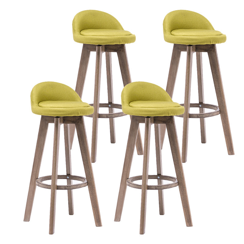 Contemporary Solid Wood Barstools Indoor Bar Stool with Footrest and Low Back Fruit Green 4 Piece Set Clearhalo 'Bar Furniture' 'Bar Stools' 'bar_stools' 'furn' 'furn_bar_stools' 'furniture_bar_stools' 'Kitchen & Dining Furniture' 'kitchen&dining_furn' 'kitchen' 'kitchen_furn' Furniture' 4653988
