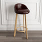 Scandinavian Style Bar-stool with Metal Legs Single Counter Stool for Kitchen Bar Dark Brown Yellow Clearhalo 'Bar Furniture' 'Bar Stools' 'bar_stools' 'furn' 'furn_bar_stools' 'furniture_bar_stools' 'Kitchen & Dining Furniture' 'kitchen&dining_furn' 'kitchen' 'kitchen_furn' Furniture' 4654191