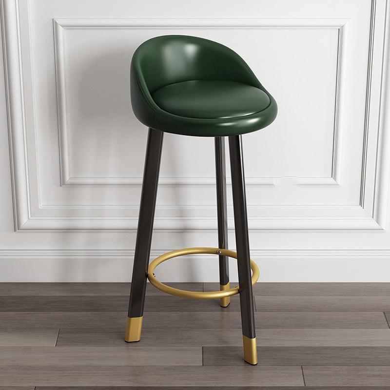 Scandinavian Style Bar-stool with Metal Legs Single Counter Stool for Kitchen Bar Green Black Clearhalo 'Bar Furniture' 'Bar Stools' 'bar_stools' 'furn' 'furn_bar_stools' 'furniture_bar_stools' 'Kitchen & Dining Furniture' 'kitchen&dining_furn' 'kitchen' 'kitchen_furn' Furniture' 4654196