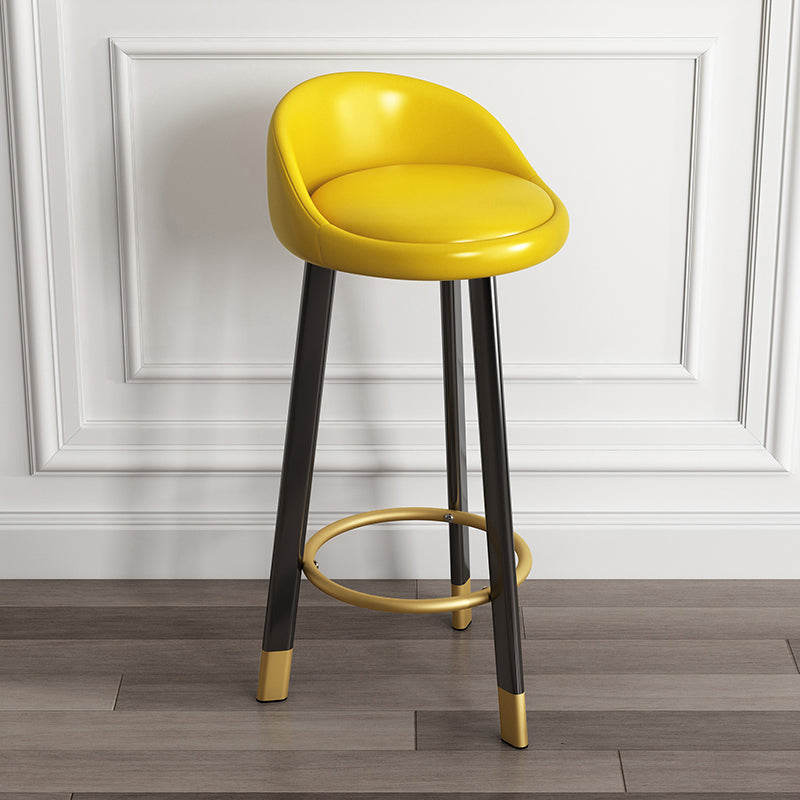 Scandinavian Style Bar-stool with Metal Legs Single Counter Stool for Kitchen Bar Yellow Black Clearhalo 'Bar Furniture' 'Bar Stools' 'bar_stools' 'furn' 'furn_bar_stools' 'furniture_bar_stools' 'Kitchen & Dining Furniture' 'kitchen&dining_furn' 'kitchen' 'kitchen_furn' Furniture' 4654201