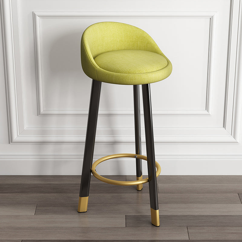 Scandinavian Style Bar-stool with Metal Legs Single Counter Stool for Kitchen Bar Light Green Black Clearhalo 'Bar Furniture' 'Bar Stools' 'bar_stools' 'furn' 'furn_bar_stools' 'furniture_bar_stools' 'Kitchen & Dining Furniture' 'kitchen&dining_furn' 'kitchen' 'kitchen_furn' Furniture' 4654215