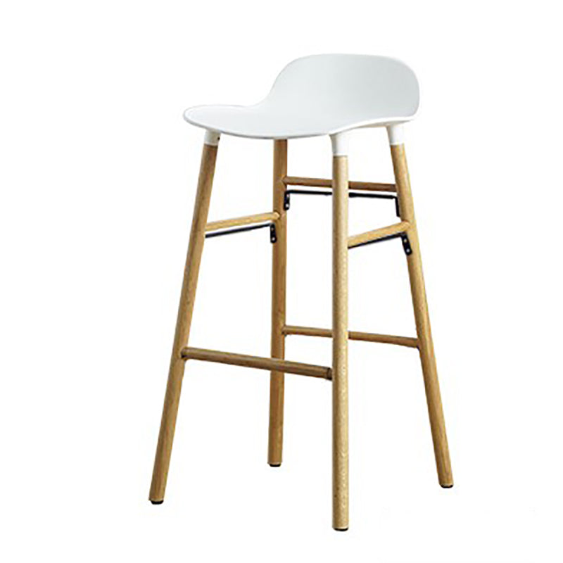 Contemporary Simple Counter Stools 30 Inch Wood 4 Legs Indoor Bar Stool White Brown 1 Piece Clearhalo 'Bar Furniture' 'Bar Stools' 'bar_stools' 'furn' 'furn_bar_stools' 'furniture_bar_stools' 'Kitchen & Dining Furniture' 'kitchen&dining_furn' 'kitchen' 'kitchen_furn' Furniture' 4654218