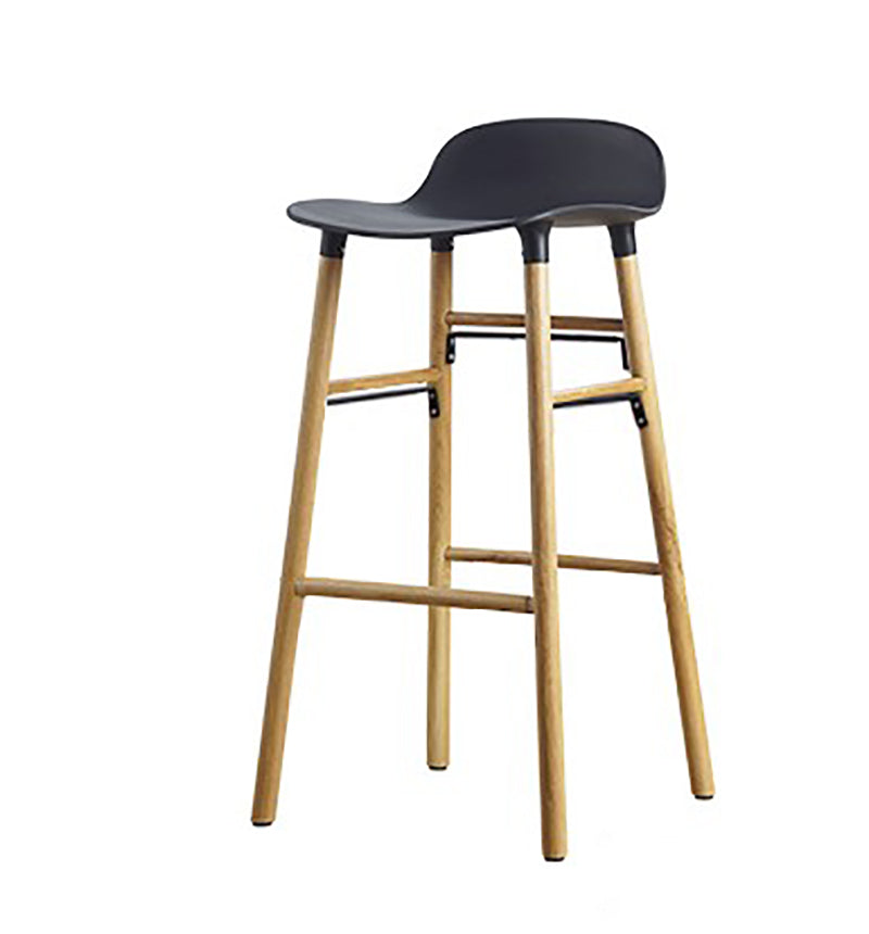 Contemporary Simple Counter Stools 30 Inch Wood 4 Legs Indoor Bar Stool Black Brown 1 Piece Clearhalo 'Bar Furniture' 'Bar Stools' 'bar_stools' 'furn' 'furn_bar_stools' 'furniture_bar_stools' 'Kitchen & Dining Furniture' 'kitchen&dining_furn' 'kitchen' 'kitchen_furn' Furniture' 4654221