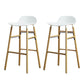 Contemporary Simple Counter Stools 30 Inch Wood 4 Legs Indoor Bar Stool White Brown 2 Piece Set Clearhalo 'Bar Furniture' 'Bar Stools' 'bar_stools' 'furn' 'furn_bar_stools' 'furniture_bar_stools' 'Kitchen & Dining Furniture' 'kitchen&dining_furn' 'kitchen' 'kitchen_furn' Furniture' 4654228