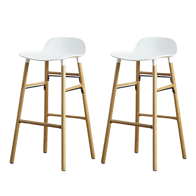 Contemporary Simple Counter Stools 30 Inch Wood 4 Legs Indoor Bar Stool White Brown 2 Piece Set Clearhalo 'Bar Furniture' 'Bar Stools' 'bar_stools' 'furn' 'furn_bar_stools' 'furniture_bar_stools' 'Kitchen & Dining Furniture' 'kitchen&dining_furn' 'kitchen' 'kitchen_furn' Furniture' 4654228