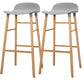 Contemporary Simple Counter Stools 30 Inch Wood 4 Legs Indoor Bar Stool Grey Brown 2 Piece Set Clearhalo 'Bar Furniture' 'Bar Stools' 'bar_stools' 'furn' 'furn_bar_stools' 'furniture_bar_stools' 'Kitchen & Dining Furniture' 'kitchen&dining_furn' 'kitchen' 'kitchen_furn' Furniture' 4654229
