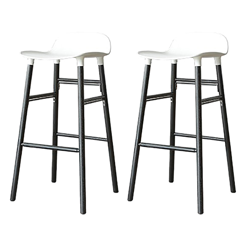 Contemporary Simple Counter Stools 30 Inch Wood 4 Legs Indoor Bar Stool White Black 2 Piece Set Clearhalo 'Bar Furniture' 'Bar Stools' 'bar_stools' 'furn' 'furn_bar_stools' 'furniture_bar_stools' 'Kitchen & Dining Furniture' 'kitchen&dining_furn' 'kitchen' 'kitchen_furn' Furniture' 4654230