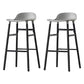 Contemporary Simple Counter Stools 30 Inch Wood 4 Legs Indoor Bar Stool Grey Black 2 Piece Set Clearhalo 'Bar Furniture' 'Bar Stools' 'bar_stools' 'furn' 'furn_bar_stools' 'furniture_bar_stools' 'Kitchen & Dining Furniture' 'kitchen&dining_furn' 'kitchen' 'kitchen_furn' Furniture' 4654231