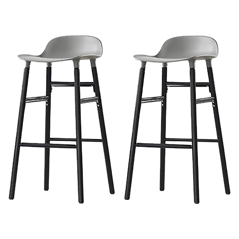 Contemporary Simple Counter Stools 30 Inch Wood 4 Legs Indoor Bar Stool Grey Black 2 Piece Set Clearhalo 'Bar Furniture' 'Bar Stools' 'bar_stools' 'furn' 'furn_bar_stools' 'furniture_bar_stools' 'Kitchen & Dining Furniture' 'kitchen&dining_furn' 'kitchen' 'kitchen_furn' Furniture' 4654231