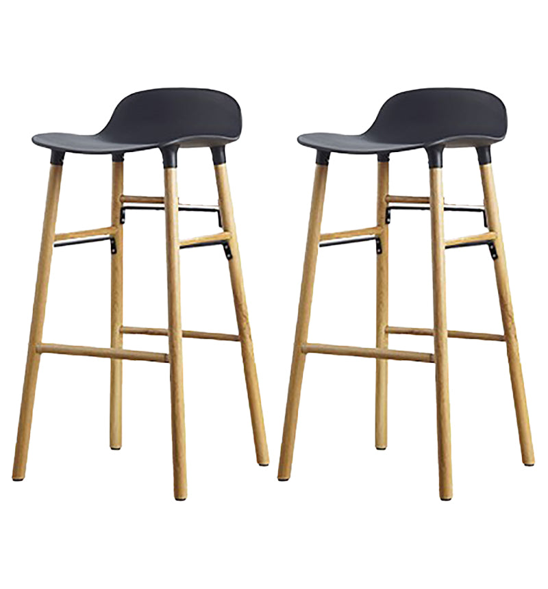 Contemporary Simple Counter Stools 30 Inch Wood 4 Legs Indoor Bar Stool Black Brown 2 Piece Set Clearhalo 'Bar Furniture' 'Bar Stools' 'bar_stools' 'furn' 'furn_bar_stools' 'furniture_bar_stools' 'Kitchen & Dining Furniture' 'kitchen&dining_furn' 'kitchen' 'kitchen_furn' Furniture' 4654236
