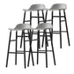 Contemporary Simple Counter Stools 30 Inch Wood 4 Legs Indoor Bar Stool Grey Black 4 Piece Set Clearhalo 'Bar Furniture' 'Bar Stools' 'bar_stools' 'furn' 'furn_bar_stools' 'furniture_bar_stools' 'Kitchen & Dining Furniture' 'kitchen&dining_furn' 'kitchen' 'kitchen_furn' Furniture' 4654238