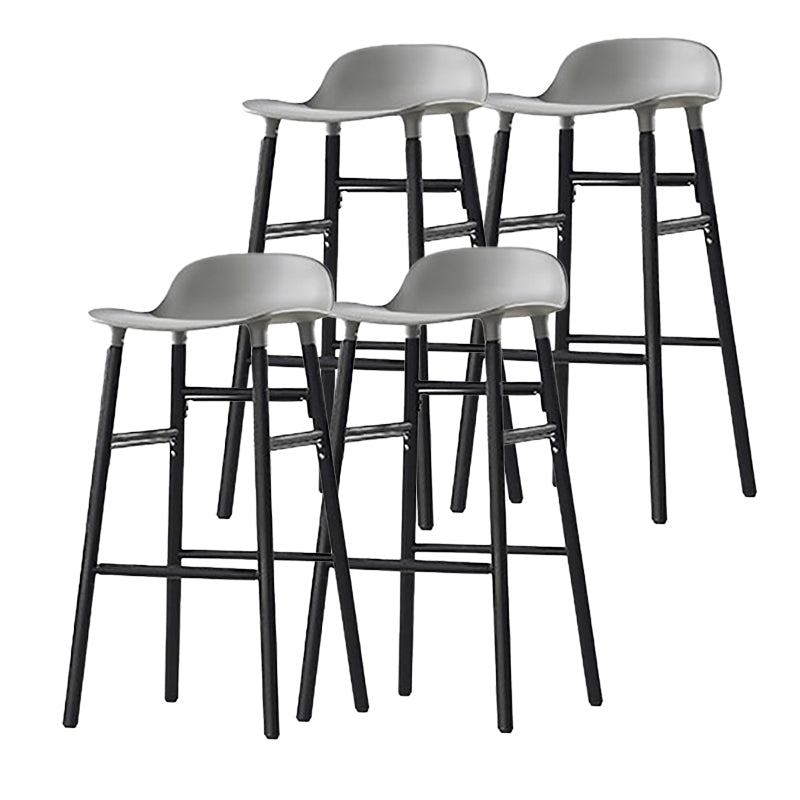 Contemporary Simple Counter Stools 30 Inch Wood 4 Legs Indoor Bar Stool Grey Black 4 Piece Set Clearhalo 'Bar Furniture' 'Bar Stools' 'bar_stools' 'furn' 'furn_bar_stools' 'furniture_bar_stools' 'Kitchen & Dining Furniture' 'kitchen&dining_furn' 'kitchen' 'kitchen_furn' Furniture' 4654238