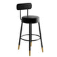 Industrial Leather Iron Counter Stools Low Back Bar Stools with Round Seat Black 1 Piece Clearhalo 'Bar Furniture' 'Bar Stools' 'bar_stools' 'furn' 'furn_bar_stools' 'furniture_bar_stools' 'Kitchen & Dining Furniture' 'kitchen&dining_furn' 'kitchen' 'kitchen_furn' Furniture' 4654242