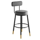 Industrial Leather Iron Counter Stools Low Back Bar Stools with Round Seat Grey 1 Piece Clearhalo 'Bar Furniture' 'Bar Stools' 'bar_stools' 'furn' 'furn_bar_stools' 'furniture_bar_stools' 'Kitchen & Dining Furniture' 'kitchen&dining_furn' 'kitchen' 'kitchen_furn' Furniture' 4654244