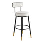 Industrial Leather Iron Counter Stools Low Back Bar Stools with Round Seat White 1 Piece Clearhalo 'Bar Furniture' 'Bar Stools' 'bar_stools' 'furn' 'furn_bar_stools' 'furniture_bar_stools' 'Kitchen & Dining Furniture' 'kitchen&dining_furn' 'kitchen' 'kitchen_furn' Furniture' 4654245