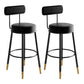 Industrial Leather Iron Counter Stools Low Back Bar Stools with Round Seat Black 2 Piece Set Clearhalo 'Bar Furniture' 'Bar Stools' 'bar_stools' 'furn' 'furn_bar_stools' 'furniture_bar_stools' 'Kitchen & Dining Furniture' 'kitchen&dining_furn' 'kitchen' 'kitchen_furn' Furniture' 4654253