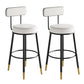 Industrial Leather Iron Counter Stools Low Back Bar Stools with Round Seat White 2 Piece Set Clearhalo 'Bar Furniture' 'Bar Stools' 'bar_stools' 'furn' 'furn_bar_stools' 'furniture_bar_stools' 'Kitchen & Dining Furniture' 'kitchen&dining_furn' 'kitchen' 'kitchen_furn' Furniture' 4654258