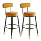 Industrial Leather Iron Counter Stools Low Back Bar Stools with Round Seat Orange 2 Piece Set Clearhalo 'Bar Furniture' 'Bar Stools' 'bar_stools' 'furn' 'furn_bar_stools' 'furniture_bar_stools' 'Kitchen & Dining Furniture' 'kitchen&dining_furn' 'kitchen' 'kitchen_furn' Furniture' 4654259