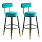 Industrial Leather Iron Counter Stools Low Back Bar Stools with Round Seat Blue 2 Piece Set Clearhalo 'Bar Furniture' 'Bar Stools' 'bar_stools' 'furn' 'furn_bar_stools' 'furniture_bar_stools' 'Kitchen & Dining Furniture' 'kitchen&dining_furn' 'kitchen' 'kitchen_furn' Furniture' 4654260