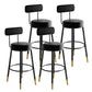 Industrial Leather Iron Counter Stools Low Back Bar Stools with Round Seat Black 4 Piece Set Clearhalo 'Bar Furniture' 'Bar Stools' 'bar_stools' 'furn' 'furn_bar_stools' 'furniture_bar_stools' 'Kitchen & Dining Furniture' 'kitchen&dining_furn' 'kitchen' 'kitchen_furn' Furniture' 4654262