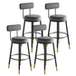 Industrial Leather Iron Counter Stools Low Back Bar Stools with Round Seat Grey 4 Piece Set Clearhalo 'Bar Furniture' 'Bar Stools' 'bar_stools' 'furn' 'furn_bar_stools' 'furniture_bar_stools' 'Kitchen & Dining Furniture' 'kitchen&dining_furn' 'kitchen' 'kitchen_furn' Furniture' 4654263