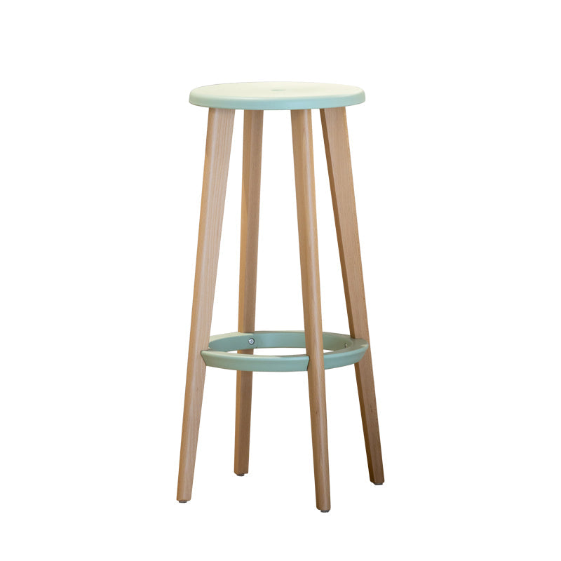 Contemporary Simple Wood Counter Stools Circular Seats Indoor Bar Stool Clearhalo 'Bar Furniture' 'Bar Stools' 'bar_stools' 'furniture_bar_stools' 'Kitchen & Dining Furniture' 'kitchen&dining_furn' 'kitchen' 'kitchen_furn' Furniture' 4654279
