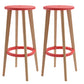 Contemporary Simple Wood Counter Stools Circular Seats Indoor Bar Stool Red Set of 2 Clearhalo 'Bar Furniture' 'Bar Stools' 'bar_stools' 'furniture_bar_stools' 'Kitchen & Dining Furniture' 'kitchen&dining_furn' 'kitchen' 'kitchen_furn' Furniture' 4654286