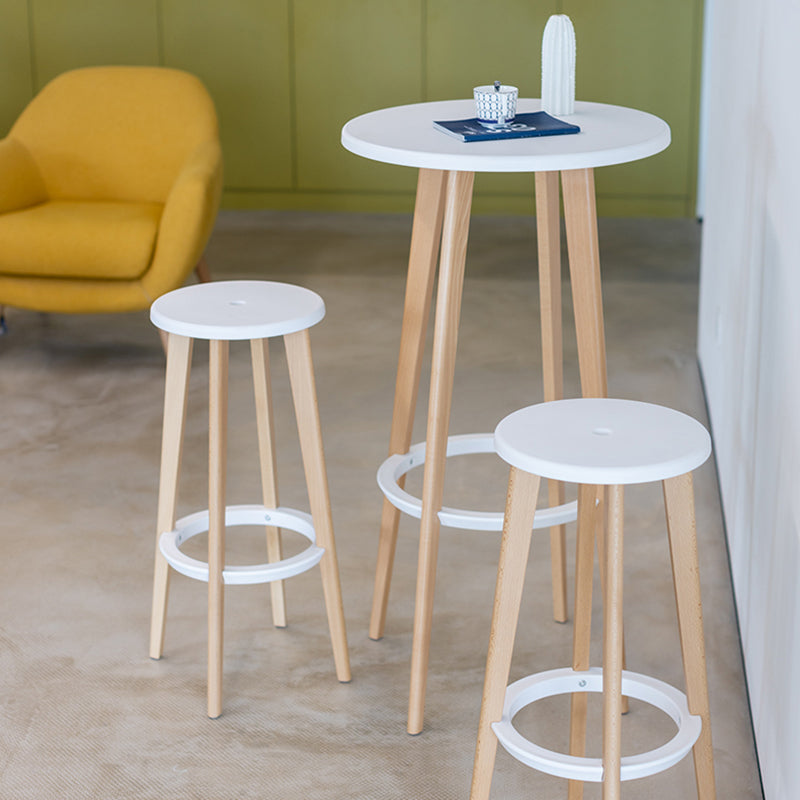 Contemporary Simple Wood Counter Stools Circular Seats Indoor Bar Stool Clearhalo 'Bar Furniture' 'Bar Stools' 'bar_stools' 'furniture_bar_stools' 'Kitchen & Dining Furniture' 'kitchen&dining_furn' 'kitchen' 'kitchen_furn' Furniture' 4654288