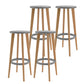 Contemporary Simple Wood Counter Stools Circular Seats Indoor Bar Stool Grey Set of 4 Clearhalo 'Bar Furniture' 'Bar Stools' 'bar_stools' 'furniture_bar_stools' 'Kitchen & Dining Furniture' 'kitchen&dining_furn' 'kitchen' 'kitchen_furn' Furniture' 4654291