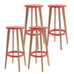 Contemporary Simple Wood Counter Stools Circular Seats Indoor Bar Stool Red Set of 4 Clearhalo 'Bar Furniture' 'Bar Stools' 'bar_stools' 'furniture_bar_stools' 'Kitchen & Dining Furniture' 'kitchen&dining_furn' 'kitchen' 'kitchen_furn' Furniture' 4654293