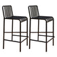 Iron Outdoor Counter Stools Industrial Low Back Bar Stools with Square Seat Black 2 Piece Set Clearhalo 'Bar Furniture' 'Bar Stools' 'bar_stools' 'furn' 'furn_bar_stools' 'furniture_bar_stools' 'Kitchen & Dining Furniture' 'kitchen&dining_furn' 'kitchen' 'kitchen_furn' Furniture' 4654305