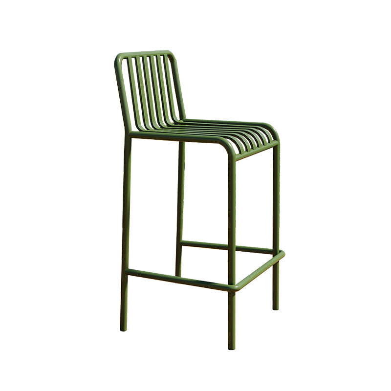 Iron Outdoor Counter Stools Industrial Low Back Bar Stools with Square Seat Clearhalo 'Bar Furniture' 'Bar Stools' 'bar_stools' 'furn' 'furn_bar_stools' 'furniture_bar_stools' 'Kitchen & Dining Furniture' 'kitchen&dining_furn' 'kitchen' 'kitchen_furn' Furniture' 4654306