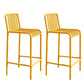 Iron Outdoor Counter Stools Industrial Low Back Bar Stools with Square Seat Yellow 2 Piece Set Clearhalo 'Bar Furniture' 'Bar Stools' 'bar_stools' 'furn' 'furn_bar_stools' 'furniture_bar_stools' 'Kitchen & Dining Furniture' 'kitchen&dining_furn' 'kitchen' 'kitchen_furn' Furniture' 4654307