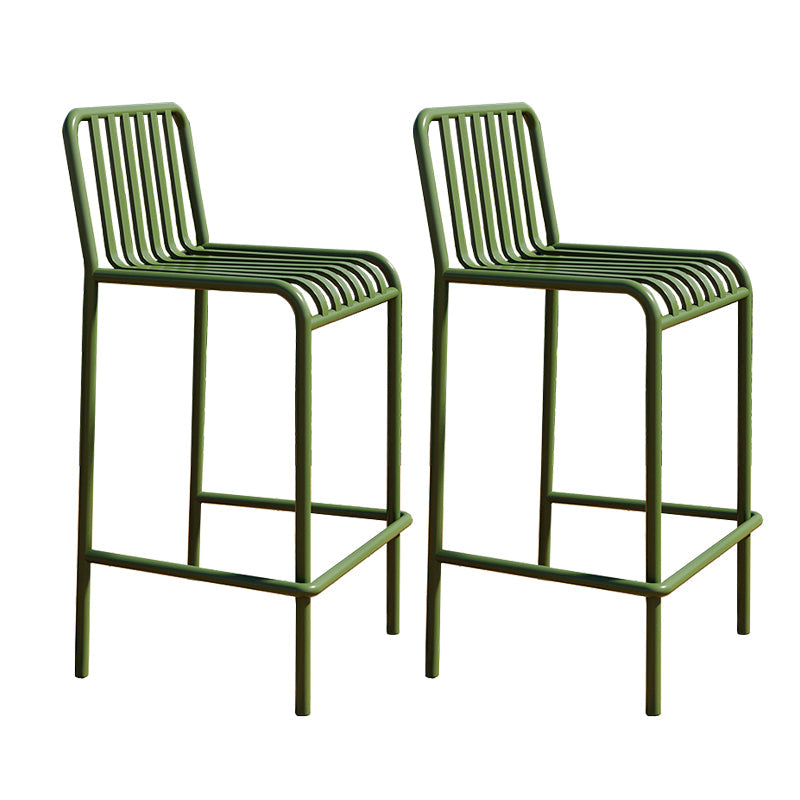 Iron Outdoor Counter Stools Industrial Low Back Bar Stools with Square Seat Green 2 Piece Set Clearhalo 'Bar Furniture' 'Bar Stools' 'bar_stools' 'furn' 'furn_bar_stools' 'furniture_bar_stools' 'Kitchen & Dining Furniture' 'kitchen&dining_furn' 'kitchen' 'kitchen_furn' Furniture' 4654312