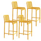 Iron Outdoor Counter Stools Industrial Low Back Bar Stools with Square Seat Yellow 4 Piece Set Clearhalo 'Bar Furniture' 'Bar Stools' 'bar_stools' 'furn' 'furn_bar_stools' 'furniture_bar_stools' 'Kitchen & Dining Furniture' 'kitchen&dining_furn' 'kitchen' 'kitchen_furn' Furniture' 4654314
