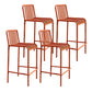 Iron Outdoor Counter Stools Industrial Low Back Bar Stools with Square Seat Orange 4 Piece Set Clearhalo 'Bar Furniture' 'Bar Stools' 'bar_stools' 'furn' 'furn_bar_stools' 'furniture_bar_stools' 'Kitchen & Dining Furniture' 'kitchen&dining_furn' 'kitchen' 'kitchen_furn' Furniture' 4654315