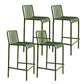 Iron Outdoor Counter Stools Industrial Low Back Bar Stools with Square Seat Green 4 Piece Set Clearhalo 'Bar Furniture' 'Bar Stools' 'bar_stools' 'furn' 'furn_bar_stools' 'furniture_bar_stools' 'Kitchen & Dining Furniture' 'kitchen&dining_furn' 'kitchen' 'kitchen_furn' Furniture' 4654316