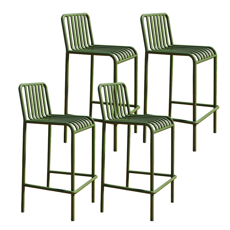 Iron Outdoor Counter Stools Industrial Low Back Bar Stools with Square Seat Green 4 Piece Set Clearhalo 'Bar Furniture' 'Bar Stools' 'bar_stools' 'furn' 'furn_bar_stools' 'furniture_bar_stools' 'Kitchen & Dining Furniture' 'kitchen&dining_furn' 'kitchen' 'kitchen_furn' Furniture' 4654316