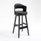 Leather Indoor Counter Stools Industrial Wood Bar Stools with Round Seat Black 1 Piece Clearhalo 'Bar Furniture' 'Bar Stools' 'bar_stools' 'furn' 'furn_bar_stools' 'furniture_bar_stools' 'Kitchen & Dining Furniture' 'kitchen&dining_furn' 'kitchen' 'kitchen_furn' Furniture' 4654320