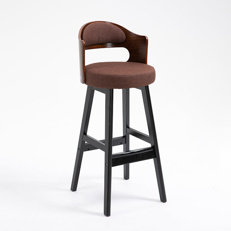 Leather Indoor Counter Stools Industrial Wood Bar Stools with Round Seat Coffee 1 Piece Clearhalo 'Bar Furniture' 'Bar Stools' 'bar_stools' 'furn' 'furn_bar_stools' 'furniture_bar_stools' 'Kitchen & Dining Furniture' 'kitchen&dining_furn' 'kitchen' 'kitchen_furn' Furniture' 4654326