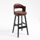 Leather Indoor Counter Stools Industrial Wood Bar Stools with Round Seat Brown 1 Piece Clearhalo 'Bar Furniture' 'Bar Stools' 'bar_stools' 'furn' 'furn_bar_stools' 'furniture_bar_stools' 'Kitchen & Dining Furniture' 'kitchen&dining_furn' 'kitchen' 'kitchen_furn' Furniture' 4654327