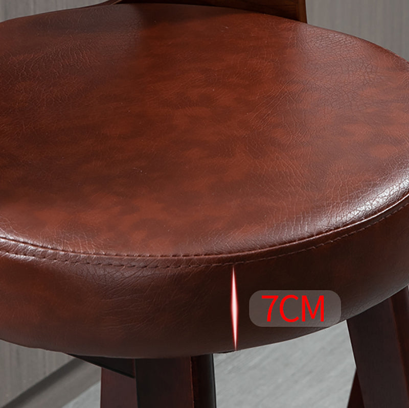Leather Indoor Counter Stools Industrial Wood Bar Stools with Round Seat Clearhalo 'Bar Furniture' 'Bar Stools' 'bar_stools' 'furn' 'furn_bar_stools' 'furniture_bar_stools' 'Kitchen & Dining Furniture' 'kitchen&dining_furn' 'kitchen' 'kitchen_furn' Furniture' 4654332