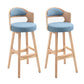 Leather Indoor Counter Stools Industrial Wood Bar Stools with Round Seat Blue 2 Piece Set Clearhalo 'Bar Furniture' 'Bar Stools' 'bar_stools' 'furn' 'furn_bar_stools' 'furniture_bar_stools' 'Kitchen & Dining Furniture' 'kitchen&dining_furn' 'kitchen' 'kitchen_furn' Furniture' 4654337