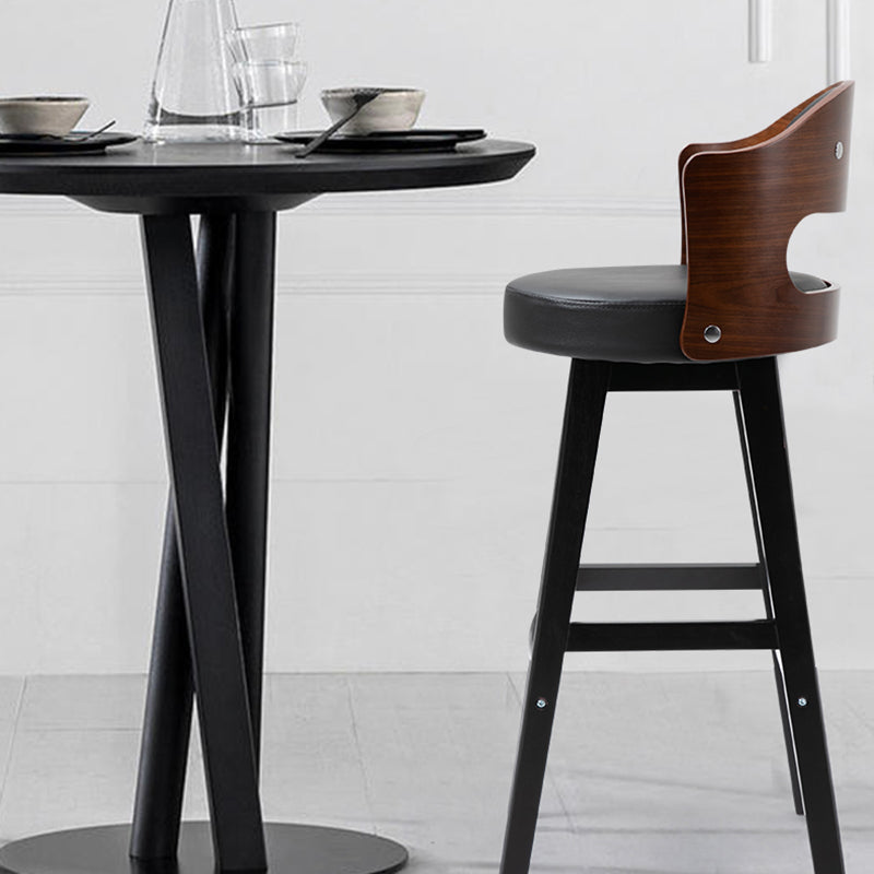 Leather Indoor Counter Stools Industrial Wood Bar Stools with Round Seat Clearhalo 'Bar Furniture' 'Bar Stools' 'bar_stools' 'furn' 'furn_bar_stools' 'furniture_bar_stools' 'Kitchen & Dining Furniture' 'kitchen&dining_furn' 'kitchen' 'kitchen_furn' Furniture' 4654339