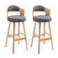 Leather Indoor Counter Stools Industrial Wood Bar Stools with Round Seat Grey 2 Piece Set Clearhalo 'Bar Furniture' 'Bar Stools' 'bar_stools' 'furn' 'furn_bar_stools' 'furniture_bar_stools' 'Kitchen & Dining Furniture' 'kitchen&dining_furn' 'kitchen' 'kitchen_furn' Furniture' 4654340
