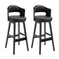 Leather Indoor Counter Stools Industrial Wood Bar Stools with Round Seat Black 2 Piece Set Clearhalo 'Bar Furniture' 'Bar Stools' 'bar_stools' 'furn' 'furn_bar_stools' 'furniture_bar_stools' 'Kitchen & Dining Furniture' 'kitchen&dining_furn' 'kitchen' 'kitchen_furn' Furniture' 4654344